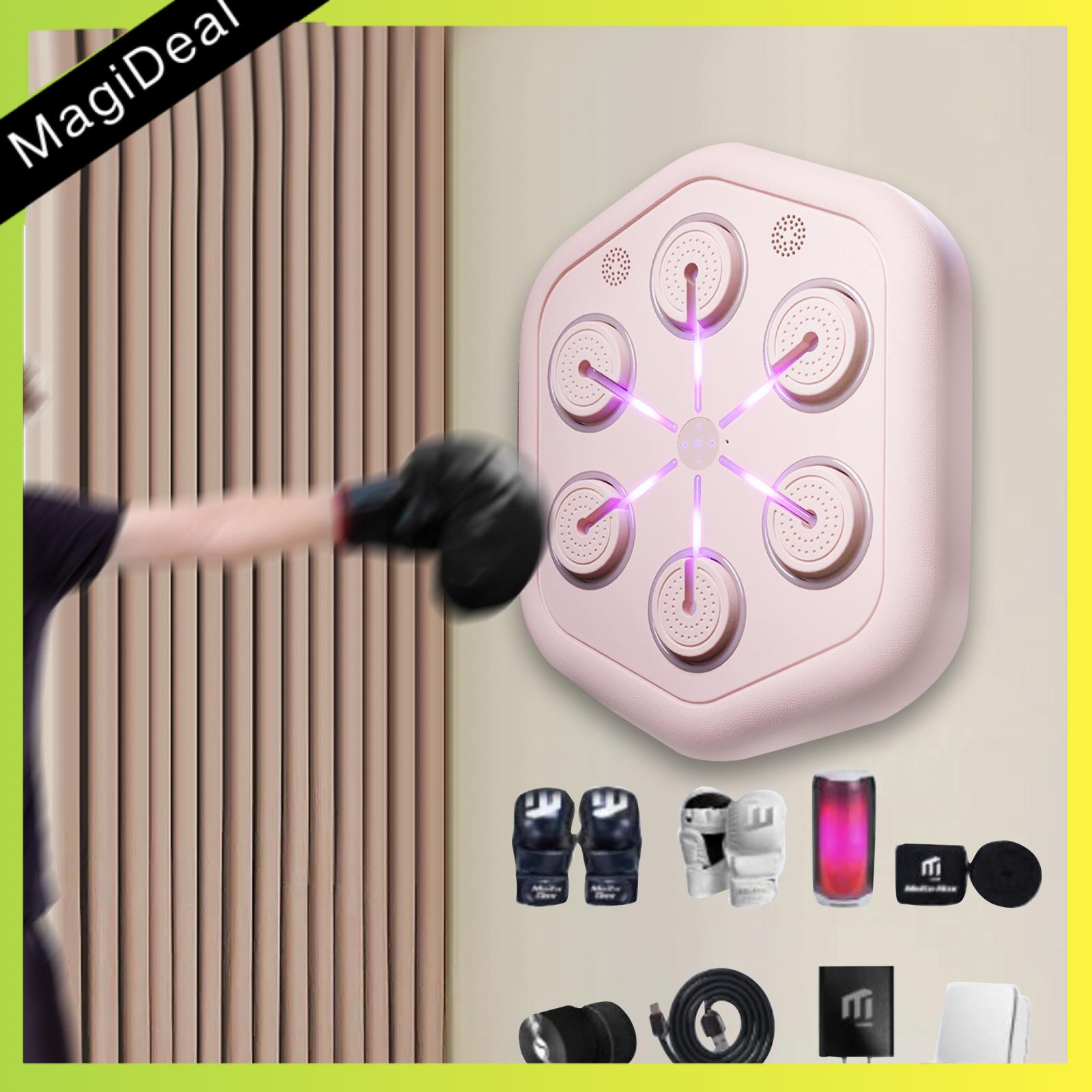 อุปกรณ์กีฬาและกิจกรรมกลางแจ้ง MagiDeal Music Boxing Wall Target ในตัวไฟกระพริบ RHYTHM Wall Target สมาร์ทเทรนเนอร์มวยปรับโหมดสำหรับกีฬาฟิตเนส