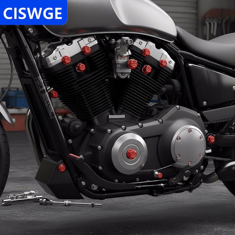 [COD] CISWGE AUTOPARTS Phổ Động Cơ Xe Máy Vít Cap Bao Gồm Với 10Pcs Trang Trí Xe Bánh Xe Bolt Không Thấm Nước Chống Gỉ Cho Sửa Đổi Giá 25,248 Đồng*Miễn phí vận chuyển