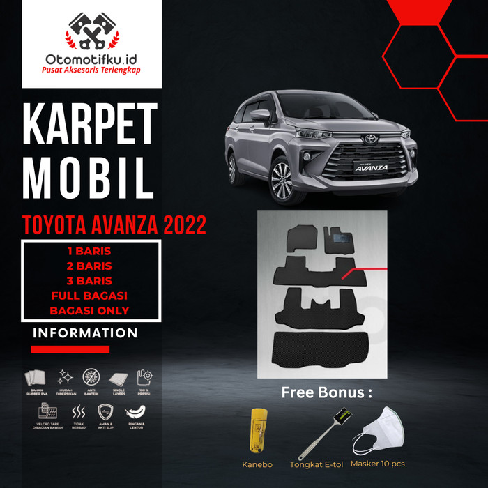 [ OTOMOTIFKU ] Karpet Mobil Toyota Avanza 2022 Bahan Double Layer Rubber Eva Premium Harga 660,000 rupiah*Gratis Ongkir
