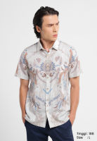 MANZONE - Kemeja Batik Lengan Pendek Pria Ringga Modern Fit - Beige