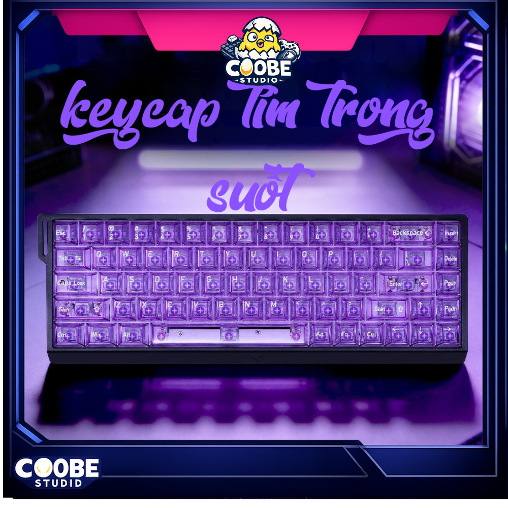 [Ship nhanh] Keycap PC trong suốt - 139 phím - Profile Cherry - Xuyên Led cực đỉnh - CooBeStore