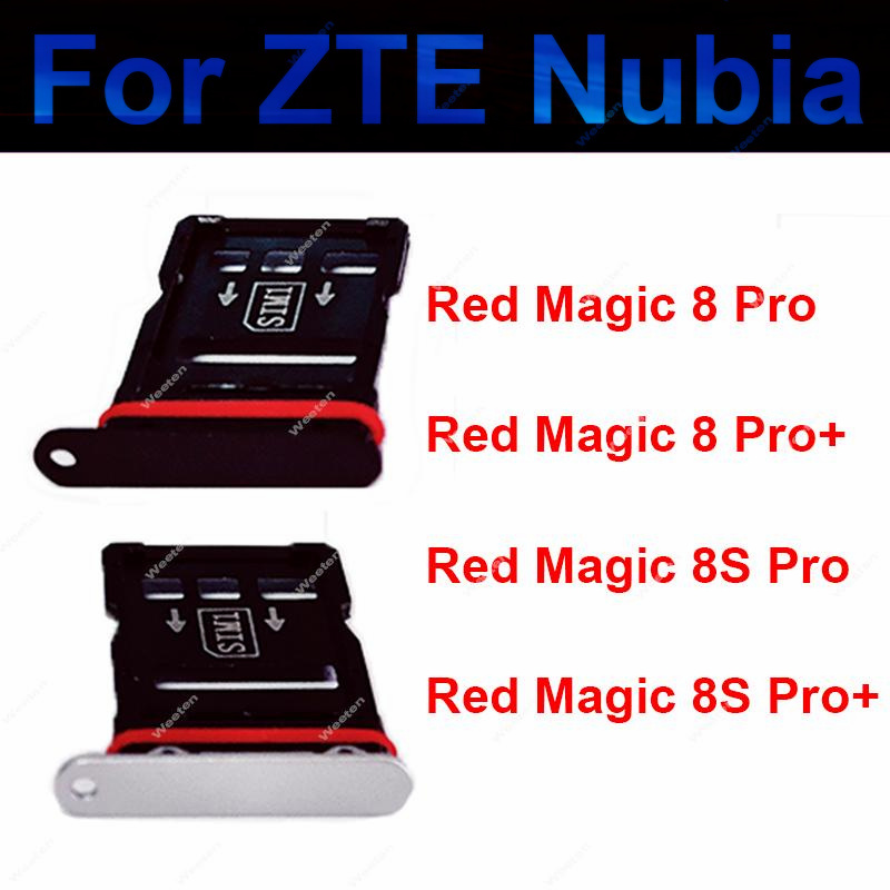 Khay thẻ sim cho zte nubia red ma thuật 8 8s pro/ 8 8s pro cộng với khay thẻ sim khay giữ sim điện thoại micro sd đầu đọc thẻ repaire bộ phận