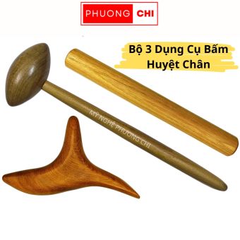 Dụng cụ ấn huyệt Chân, Búa gõ huyệt chân, Cây bấm huyệt bằng gỗ thơm | PHUONGCHISTORE