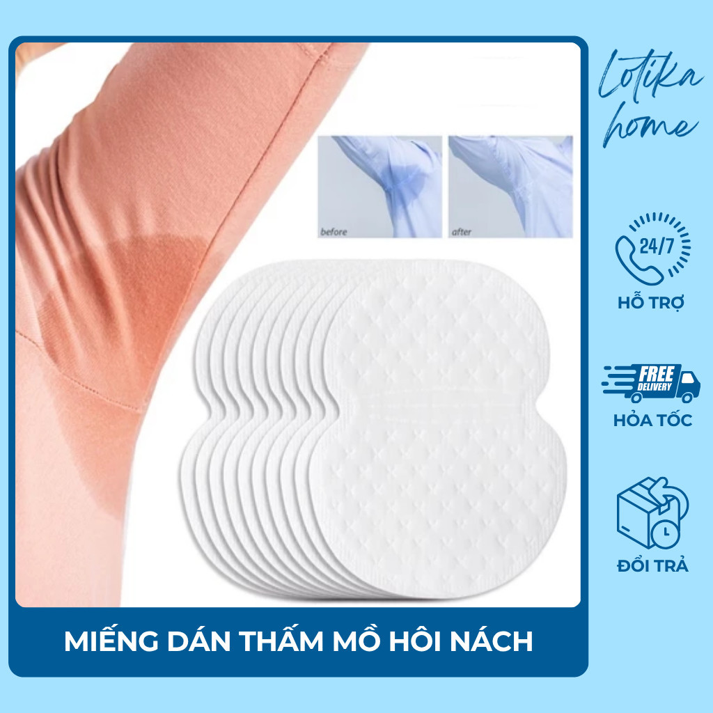 Set 100 Miếng Lót Nách LOTIKA – Thấm Hút Mồ Hôi, Giữ Áo Luôn Khô Thoáng