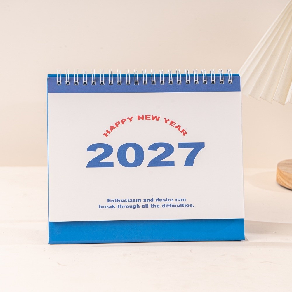 CTOF Giấy Lịch để bàn năm 2027 Cuộn dây loại Thiết kế đứng Lịch lật để bàn Đơn giản Lịch trình hàng tháng Lịch để bàn dạng xoắn ốc Bàn làm việc văn phòng