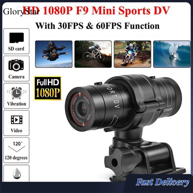 GloryStar F9 Small Action Camera HD 1080p Waterproof Mini Outdoor Bike