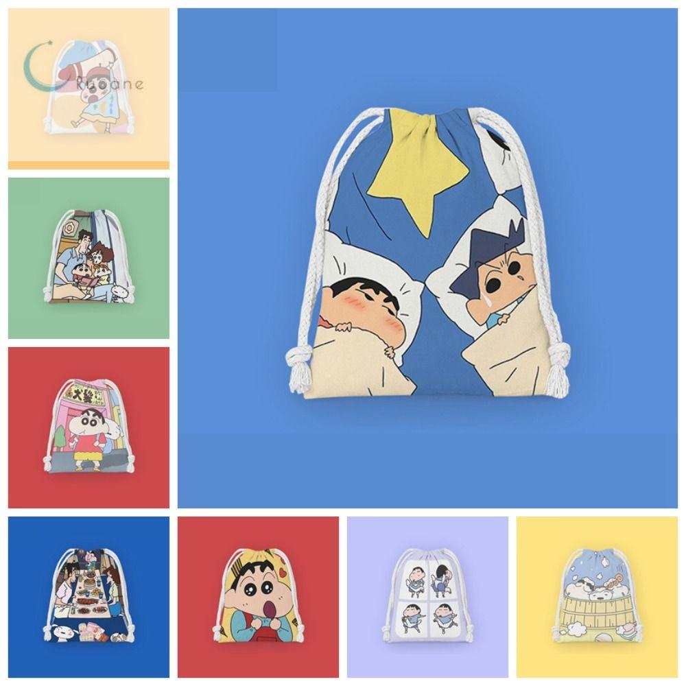 RUOANE Dễ thương Túi vải nhỏ Di động Hoạt hình Ví dễ thương Túi đựng đồ ăn trưa Đồ lặt vặt Túi dây rút Nữ/Nữ - 1