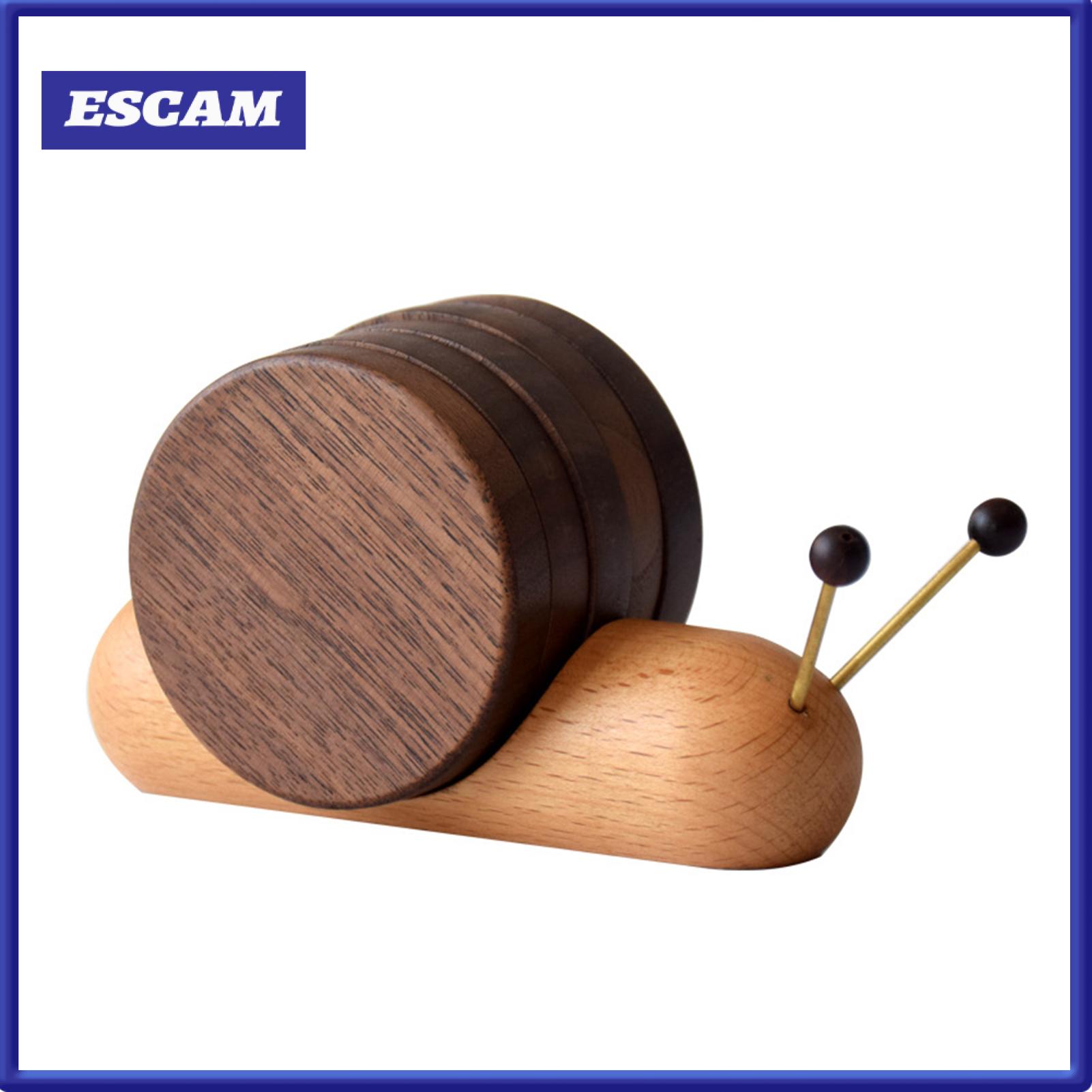 Norman Malthus Home Office Coasters Cartoon Snail Design Coasters Snail Coaster Set of 5 Wooden Drink Coasters Heat Resistant Cup Mats Table Protection Home Decor Cute Snail Shape for Living Room Office Asia ราคา 595 บาท*ส่งฟรี