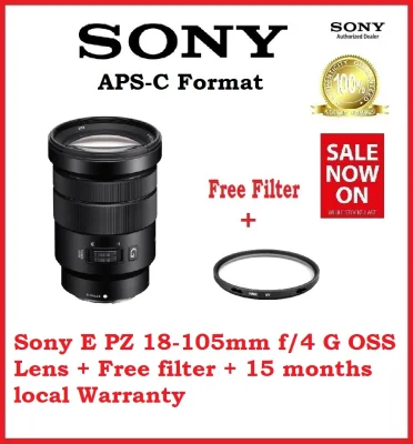 Sony E PZ 18-105mm f/4 G OSS Lens + Free filter + 15 months local Warranty