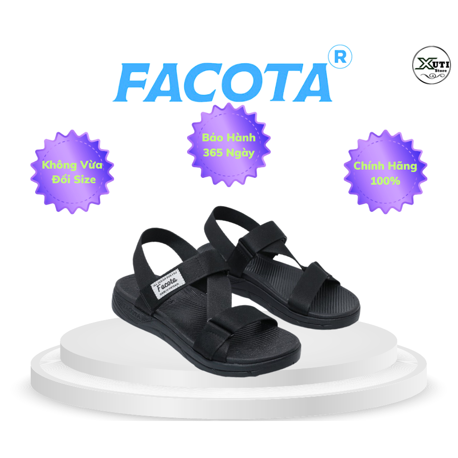 Giày dép sandal Facota Sandals nam, nữ Unisex thể thao đen full đi học, đi chơi - CL01
