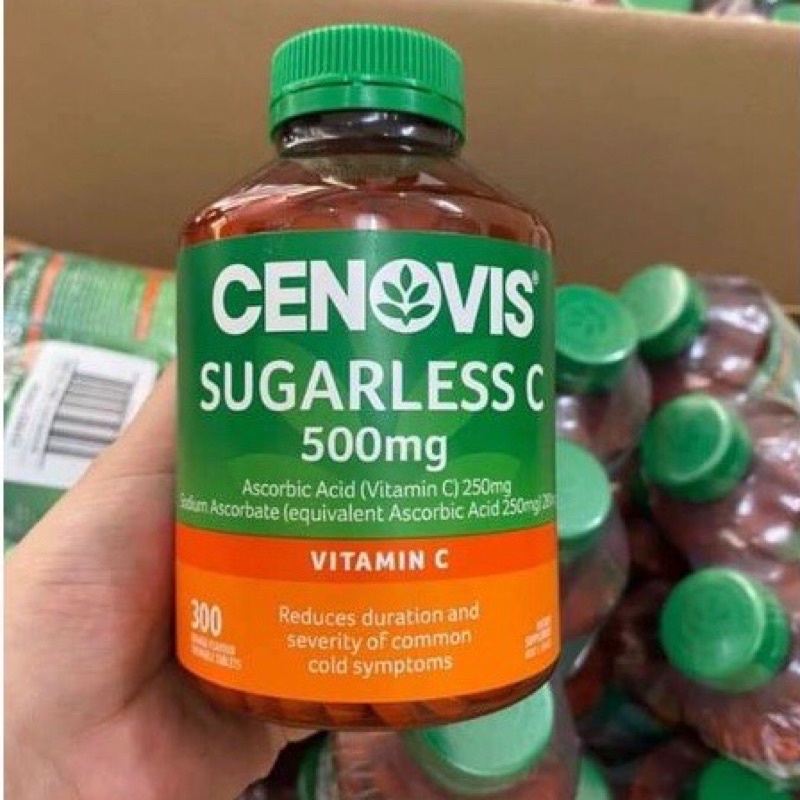 (CÓ SẴN) Kẹo nhai Bs Vitamin C Úc Cenovis Sugarless 500mg lọ 300v