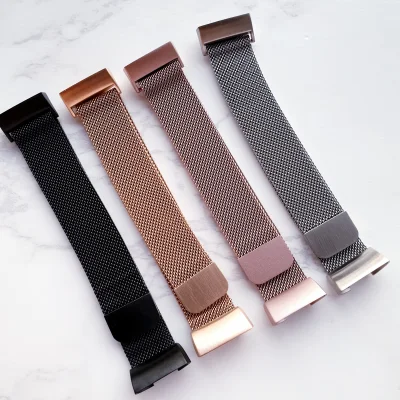 (SG Seller) For Fitbit Charge 3 Fitbit Charge 4 Milanese Strap Metal Bracelet