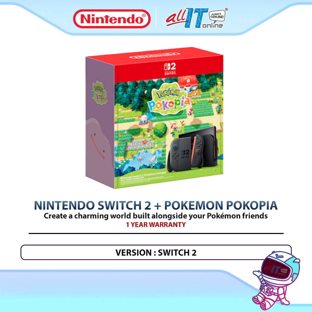 Nintendo Switch 2 + Pokémon Pokopia Bundle Console with Full Game Download, 7.9-inch HDR Display & 256GB Storage