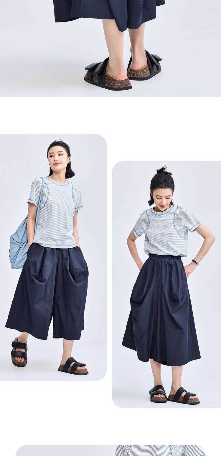 Giordano Women Elastic waist bud crop pants Free Shipping 18424604