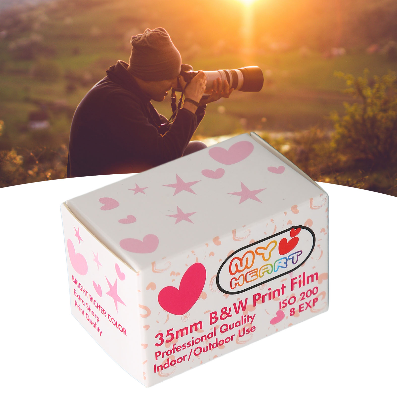 Máy Ảnh HD màu đen và trắng phim âm bản 35mm màu đen và in hình màu trắng phim chuyên nghiệp hạt mịn vừa phóng đại ISO 200 cho 135 máy ảnh