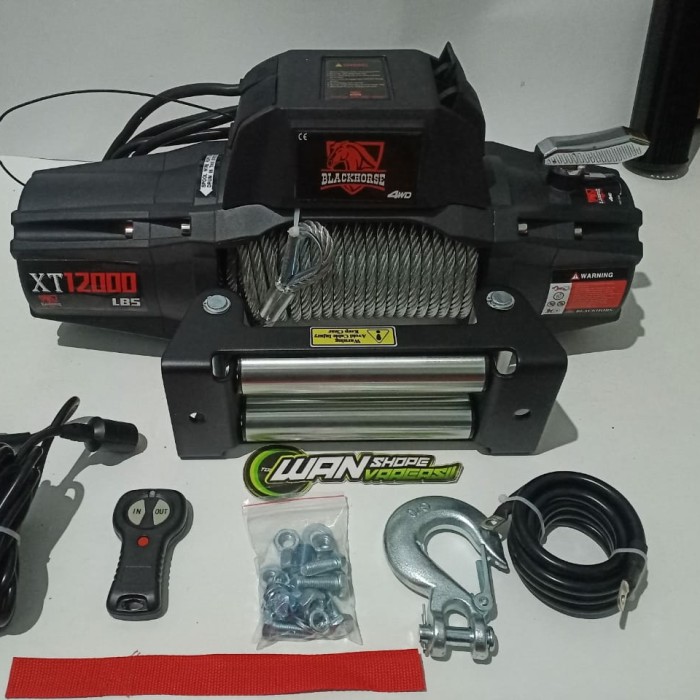 PROMO- WINCH BLACK HORSE GEN 2 TALI SLING BAJA XT 12000LBS 6TON 12V Harga 6,810,000 rupiah*Gratis Ongkir