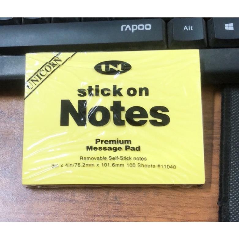 Giấy note ghi chú unc - giấy note đánh dấu trang - giấy nhớ set 100 tờ màu vàng - bopbo store