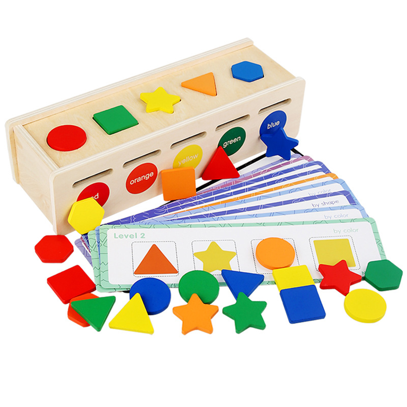 Astella 1 bộ màu sắc sắp xếp đồ chơi hình dạng ghép nối Bộ xếp hình khả