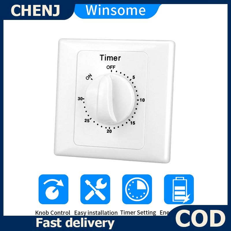 CHENJ สวิตช์ไฟเวลาซ็อกเก็ตสวิตช์จับเวลานับถอยหลัง220-250V สวิตช์ควบคุมเวลาแบบดิจิตอล ราคา 108 บาท*ส่งฟรี
