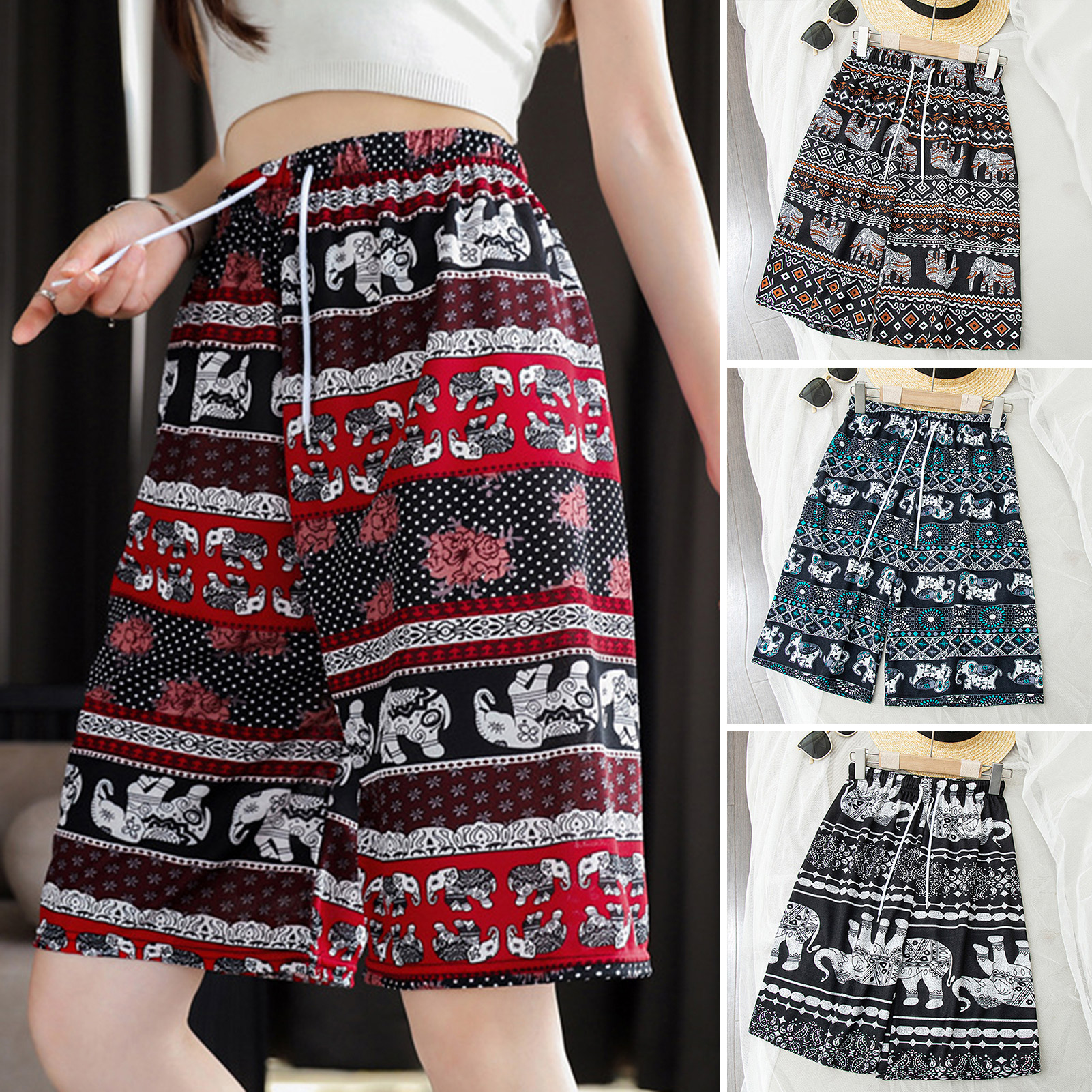 Mô Hình voi Thái Quần Short in hình con voi Quần Short Giản Dị Thái Lan in hình con voi quần soóc mù