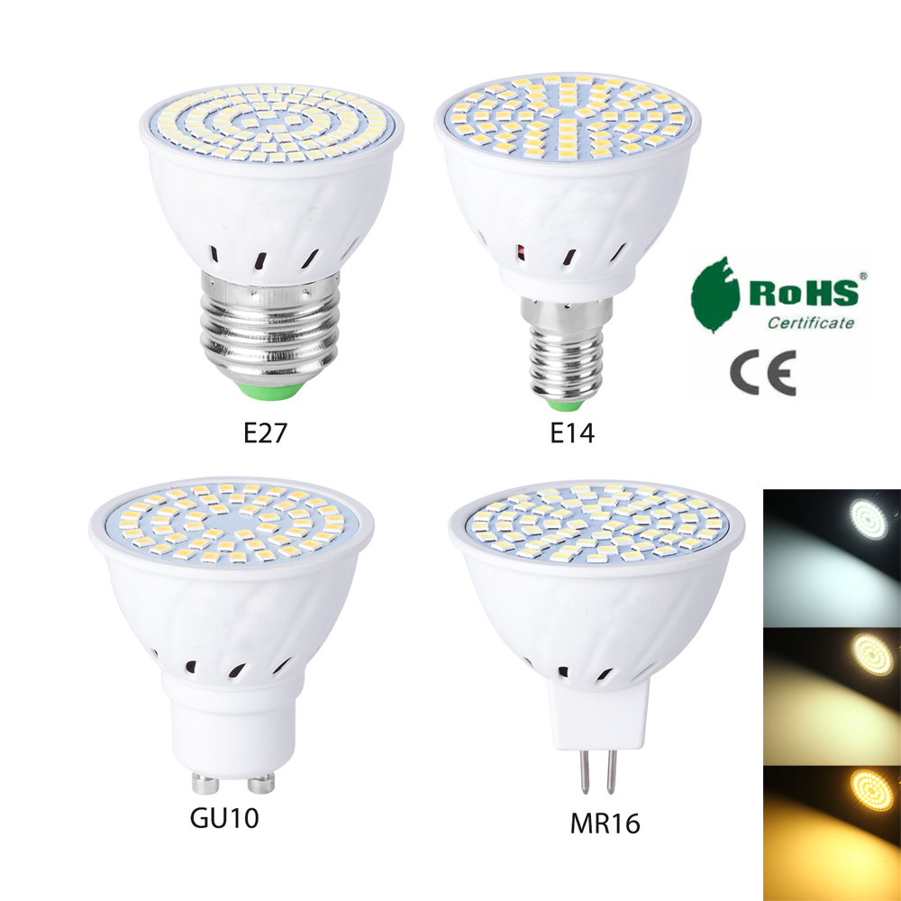 [Hàng có sẵn] Bóng đèn LED E27 E14 MR16 GU10 đèn LED 48 đèn LED 80 đèn LED 220V 2835smd Đèn Chiếu Sáng Đèn LED Đèn LED chiếu điểm đèn 4W 6W