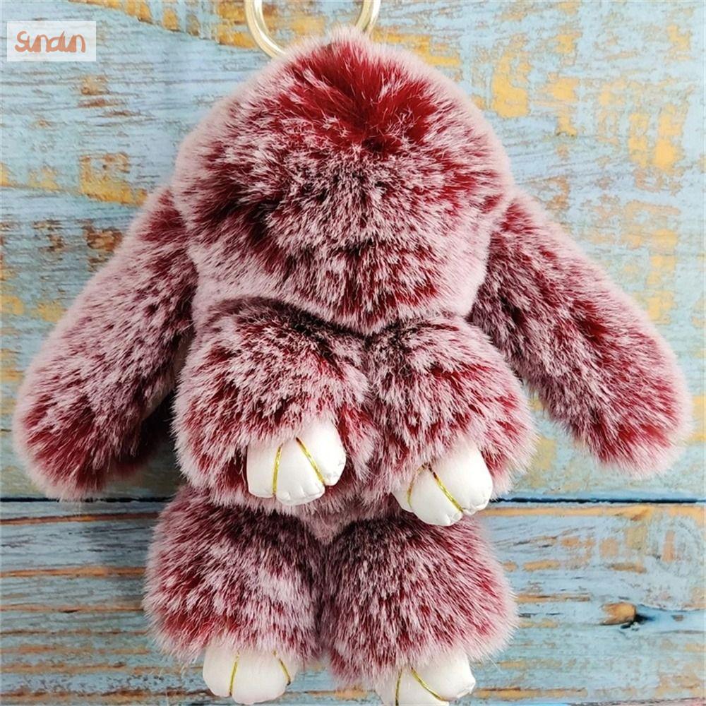 1pc Cute Humanized Bunny Plush Pendant, Cartoon Scarf Rabbit Doll Keychain, Plush  Toy Gift
