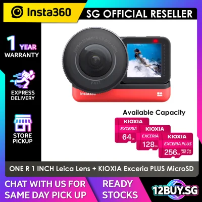 Insta360 ONE R 1-inch Leica Edition Bundle + Kioxia MPL 64GB 128GB 256GB With 4K MOD Wide Angle 12BUY.SG Local Singapore Warranty