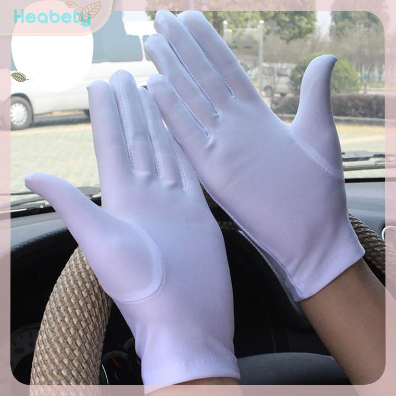 Heabety ถุงมือผู้หญิงสำหรับฤดูร้อนครีมกันแดดถุงมือขับรถผ้าฝ้ายบางสีทึบกันลื่นระบายอากาศ ราคา 27 บาท*ส่งฟรี