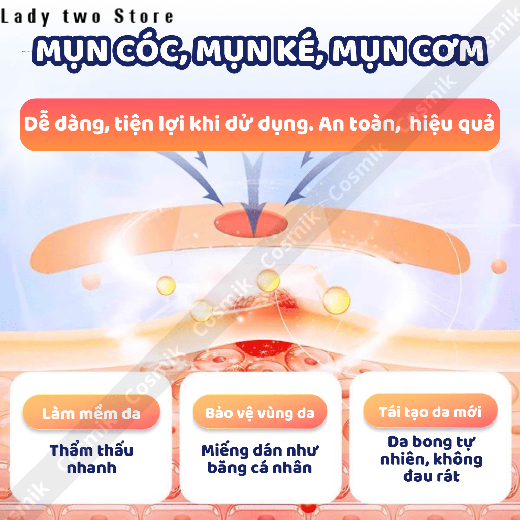 Miếng dán mụn cóc Cosmik sạch bay mụn cóc mụn cơm vết chai chân tay tại nhà hộp 24 miếng miễn phí vận chuyển hàng mới khuyến mãi bảo hành chính hãng chăm sóc da mụn hiệu quả an toàn tiện lợi dễ sử dụng