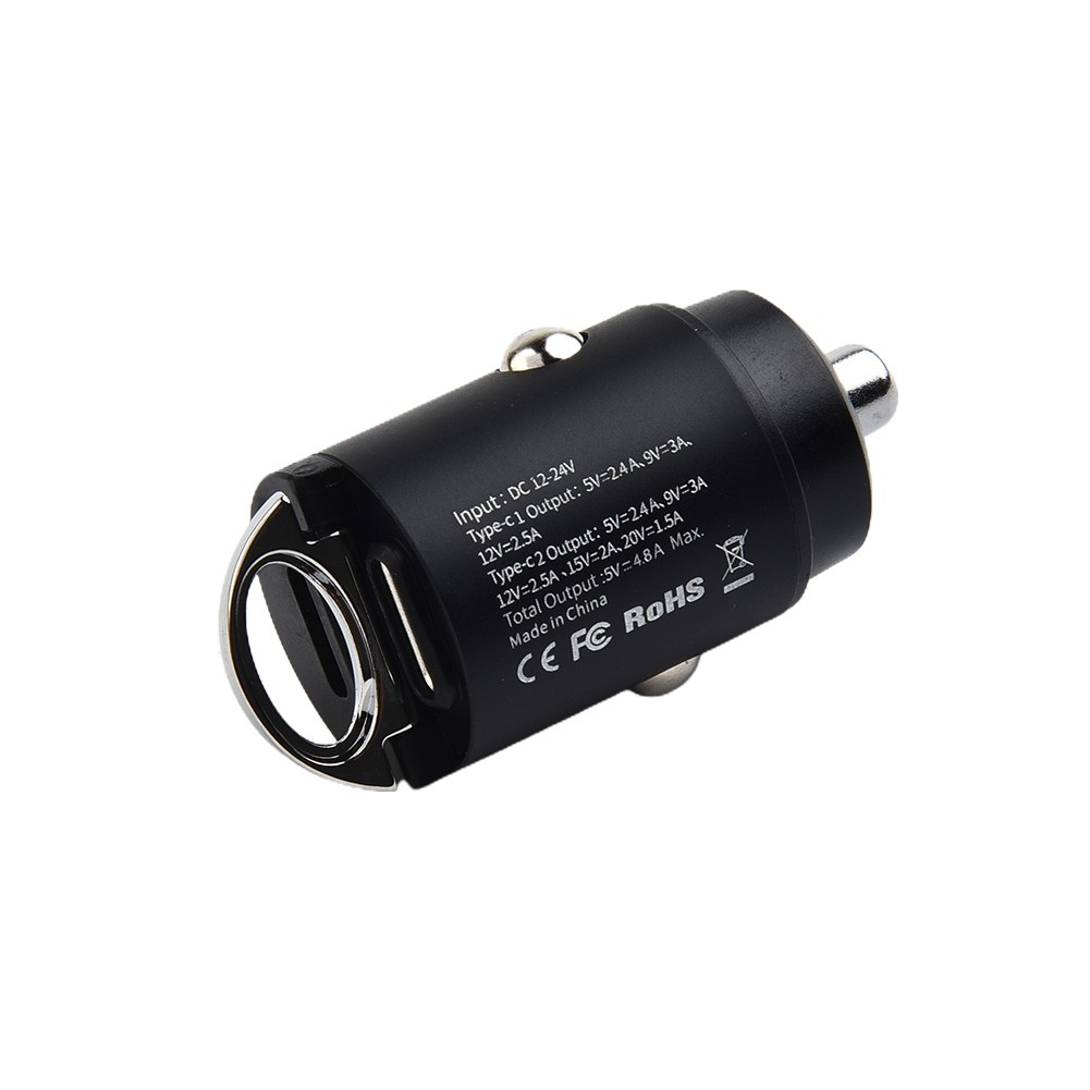Xe hơi điện tử sạc điện thoại trong xe thay thế màu đen kết nối mini PD