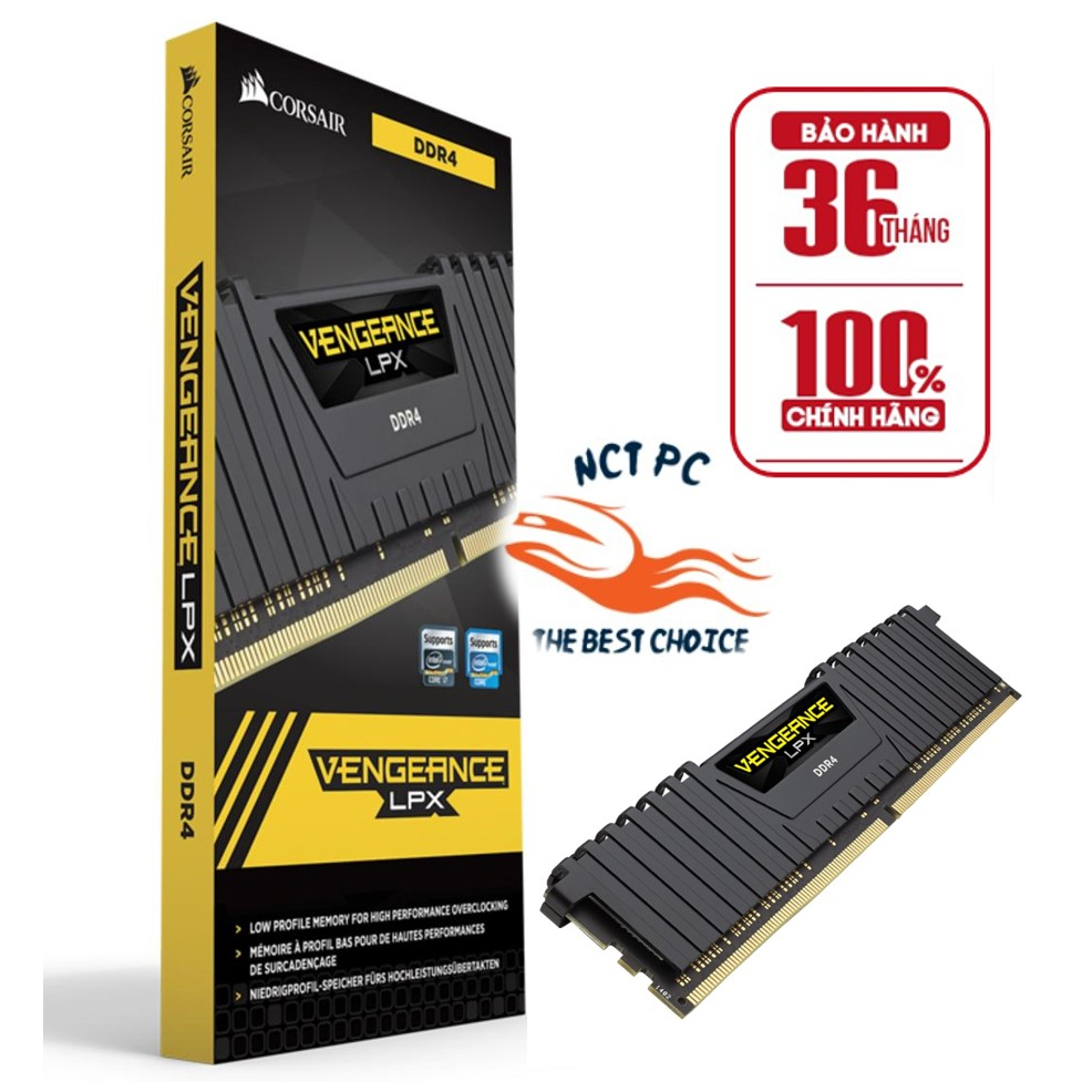 Ram corsair vengeance lpx 8gb/16gb 3200mhz ddr4 mới 100% - bảo hành 36 tháng
