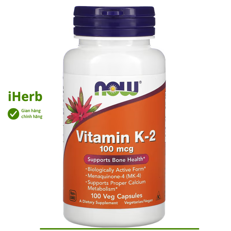 Bổ sung Vitamin K-2 100 mcg Now Foods (100 viên) - iHerb Việt Nam