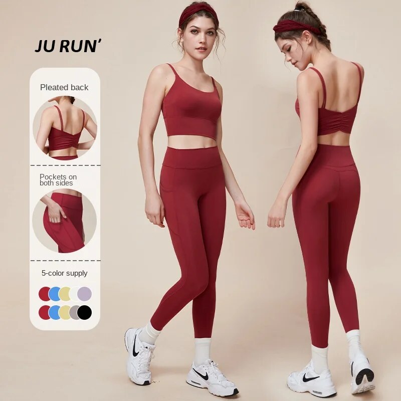 Lulu's new high-end yoga suit for women, professional Pilates bra and tight pants TZ353 ราคา  1,282 บาท*ส่งฟรี
