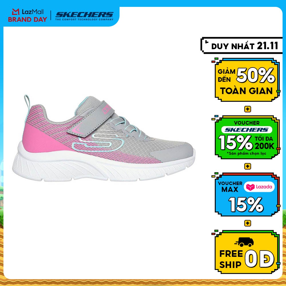 Giày Thể Thao Bé Gái Skechers Microspec Plus Sprint Speed - 303607L-GYPK