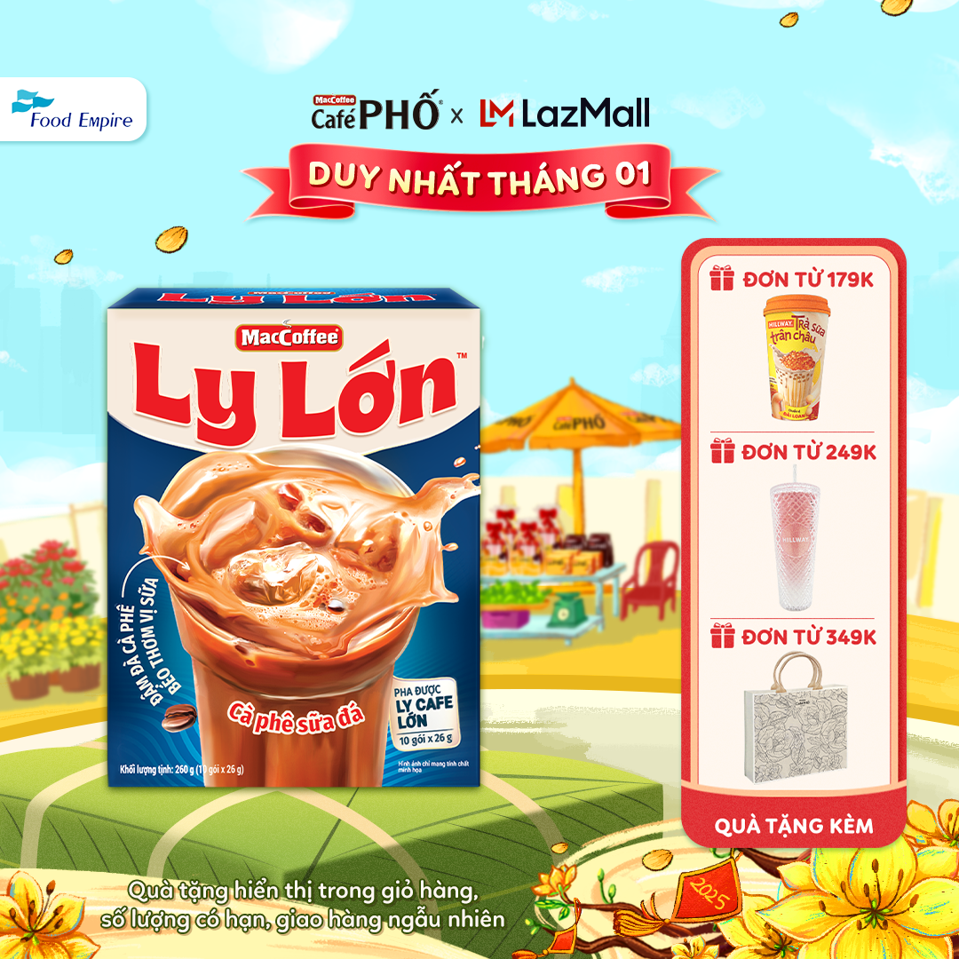 Cà phê Ly Lớn - Maccoffee (hộp 10 gói x 26g)