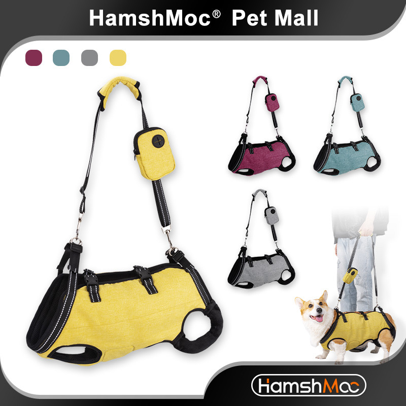 HamshMoc Pet Support Harness Dog Lift Sling Dual Leash Attachment Mobility Aid For Injured Disabled Pets