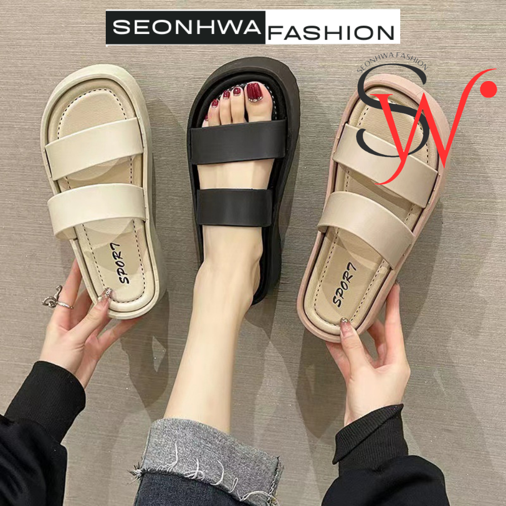 Dép nữ sandal hai quai SEONHWA cao 3cm thời trang mùa hè mới năng động cá tính G2023