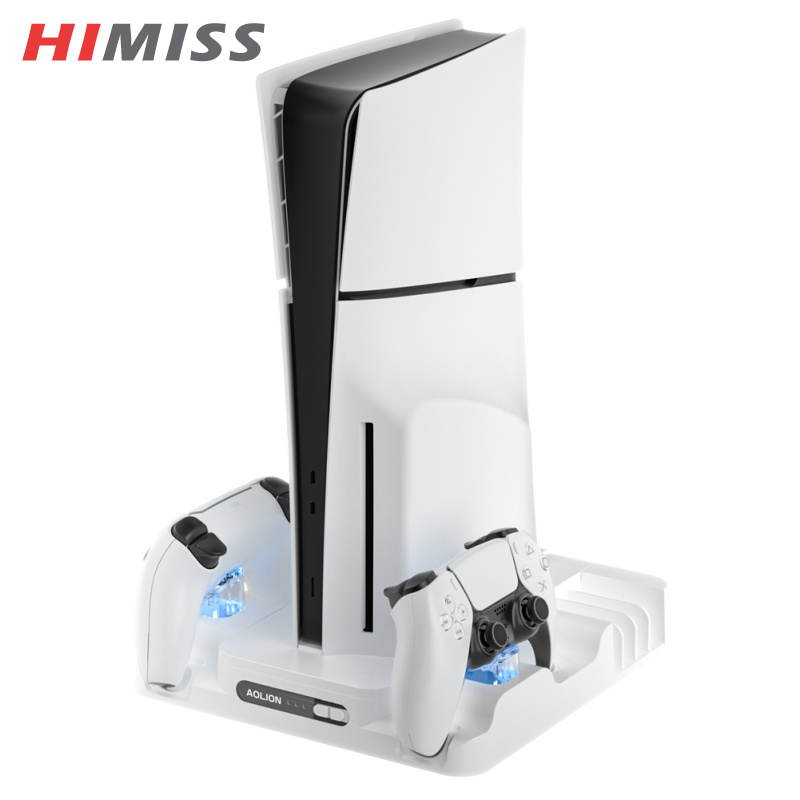 HIMISS Game Console Stand Cooling Station With Dual Controller Charging Station Game Slots Compatible For PS5 Slim Game Console Accessories ราคา 861 บาท*ส่งฟรี