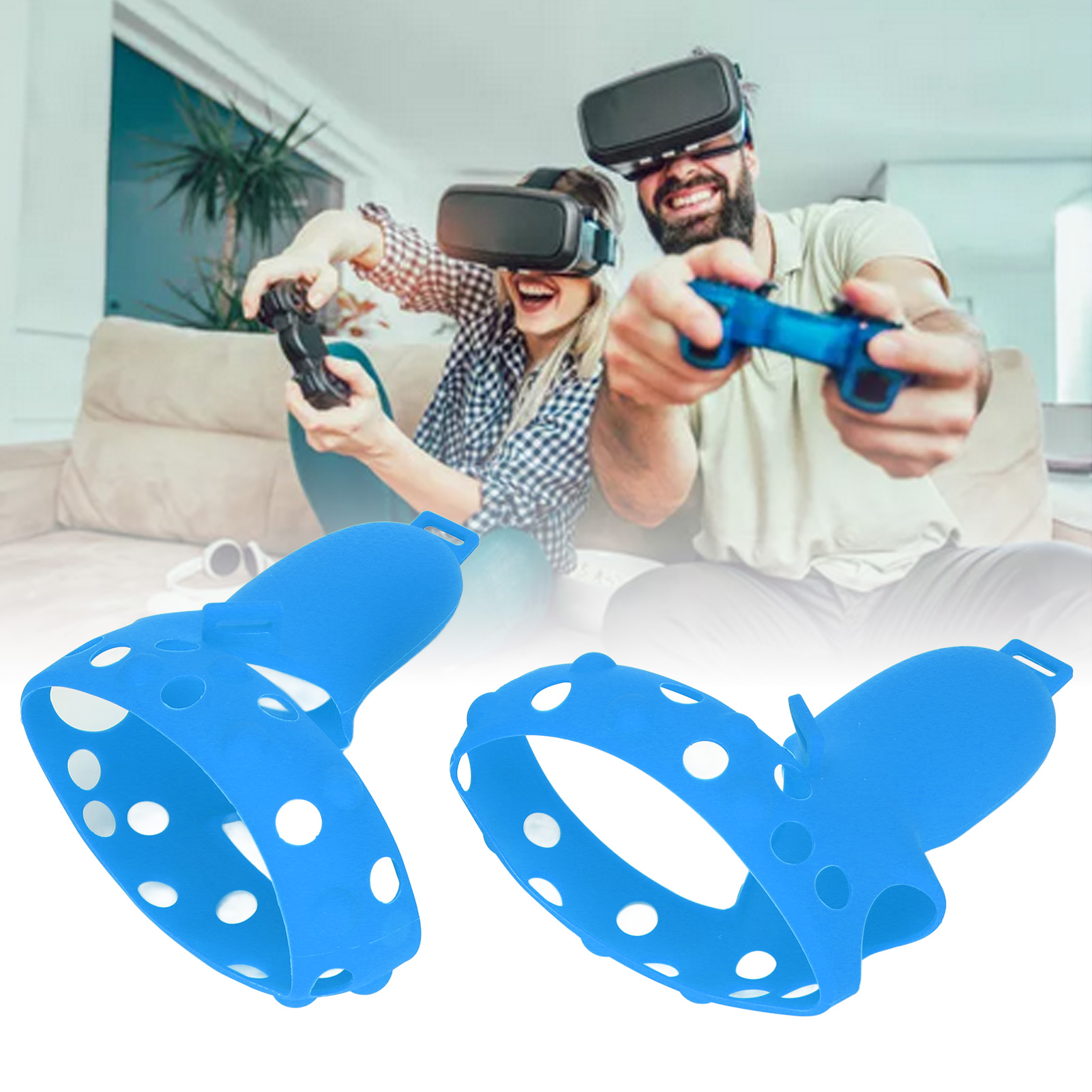 VR Joystick bảo vệ Bìa bảo vệ Sweatproof thoải mái có thể giặt có thể điều chỉnh bộ điều khiển VR xử lý bảo vệ bìa với dây đeo cho Oculus Quest 2