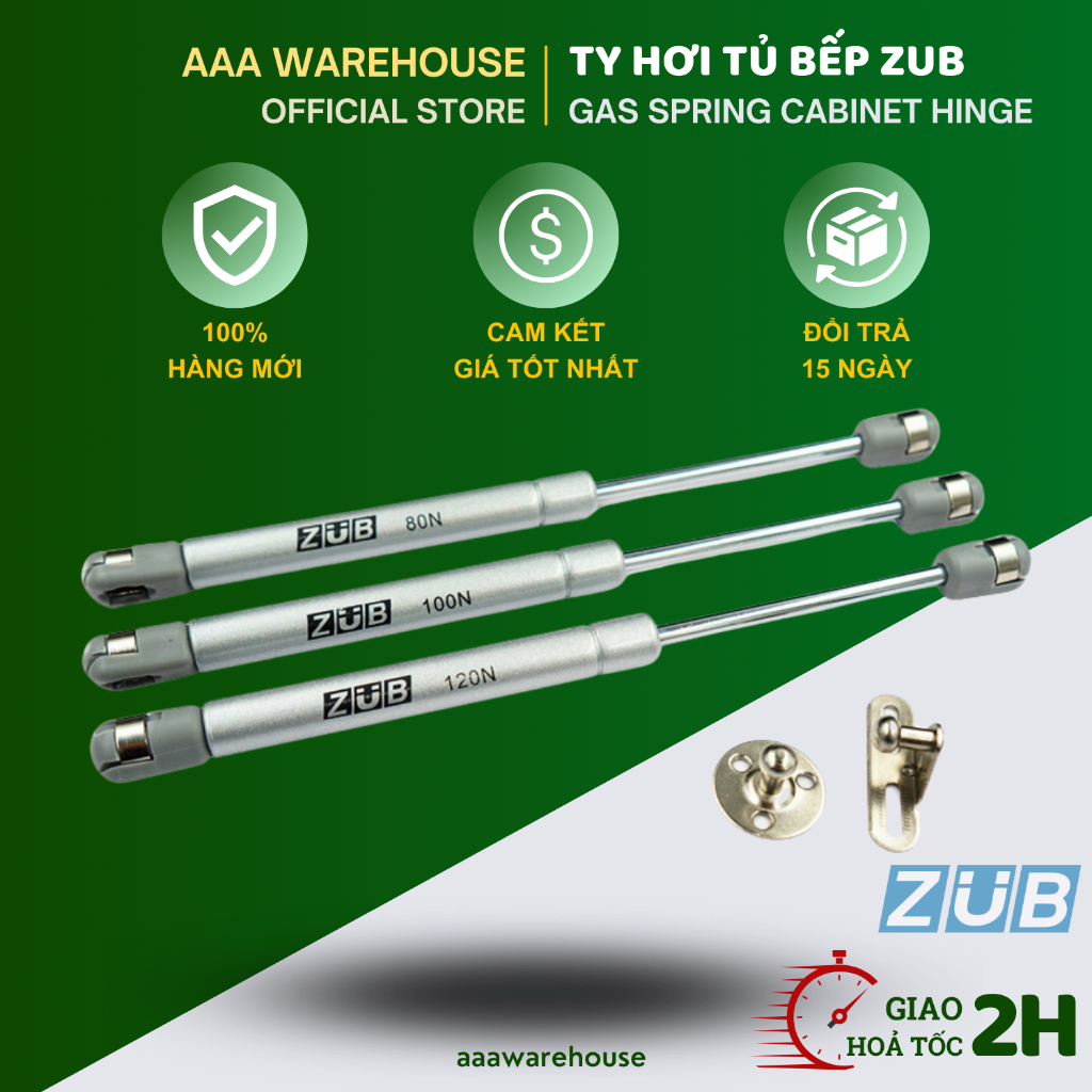 Ty Hơi Thuỷ Lực Chống Cánh Tủ Bếp - Ty hơi cánh tủ ZUB 80N 100N 120N