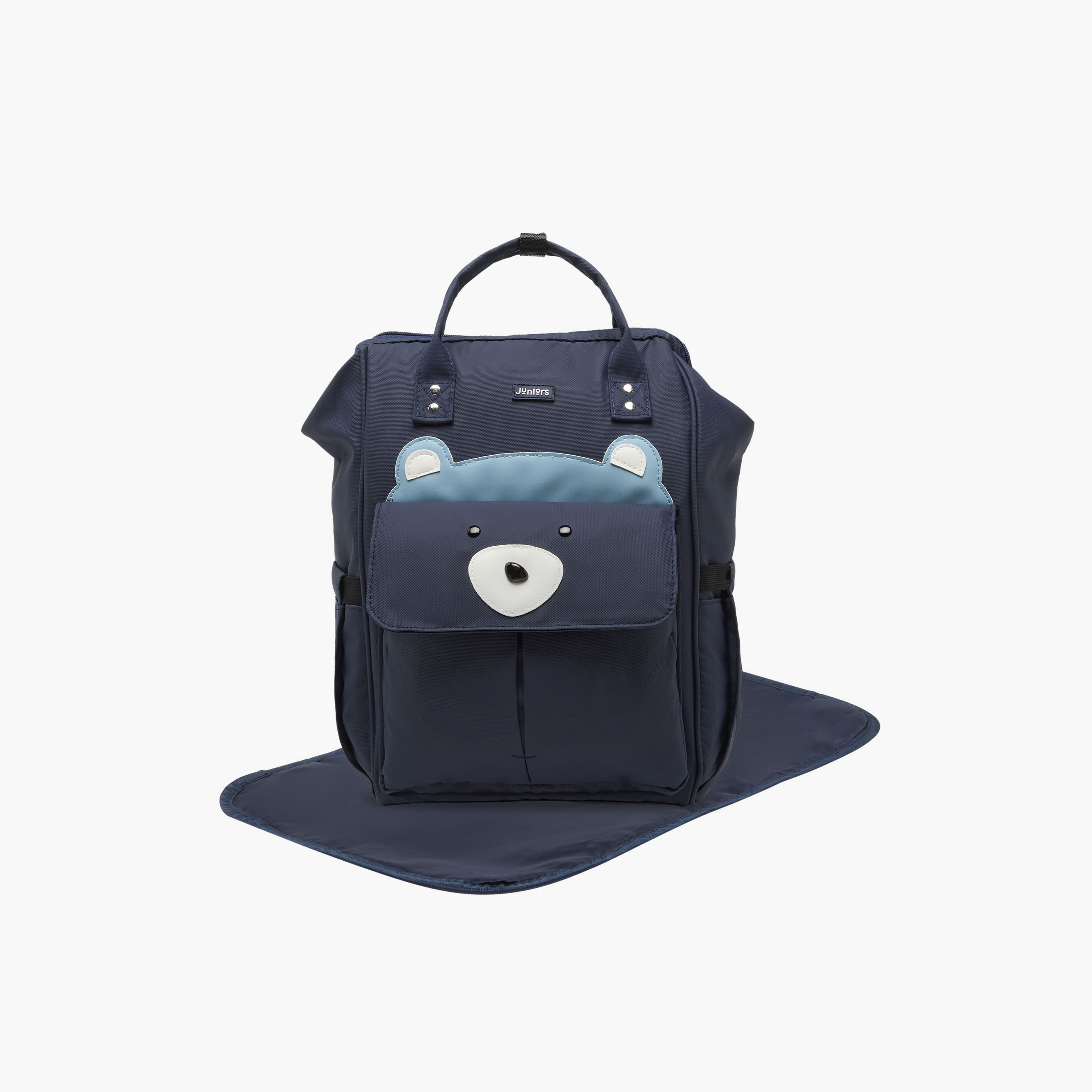 Babyshop Juniors Bear Applique Diaper Backpack with Adjustable Straps and Zip Closure