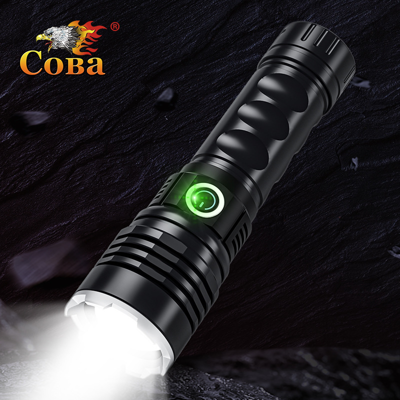 Aluminum alloy strong light white outdoor zoom long-range tactical laser cannon flashlight