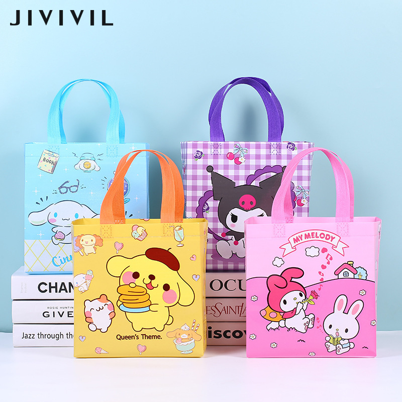 JIVIVIL Túi xách tay Túi Quà Tặng hoạt hình dễ thương thời trang Sanrio Túi xách tay không vải dệt Túi Quà Tặng