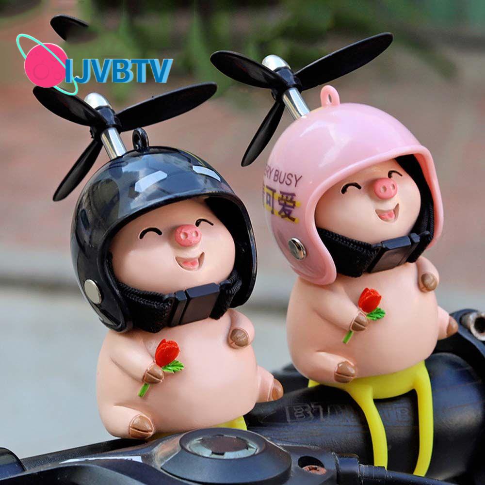 IJVBTV Cute Motor Helmet Road Bike Bicycle Ornament Piggy Car Ornaments