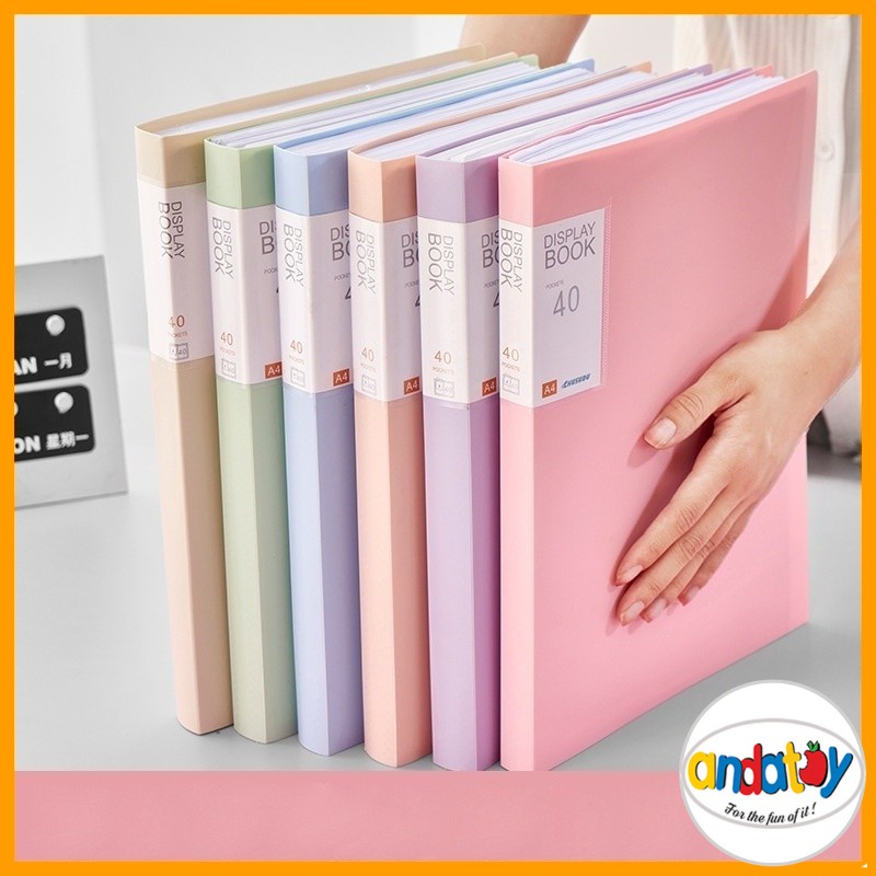 Bìa nhựa, File lá Clear Book A4 nhiều màu đủ loại 20/40/60 lá - văn phòng phẩm - file đựng tài liệu E1444