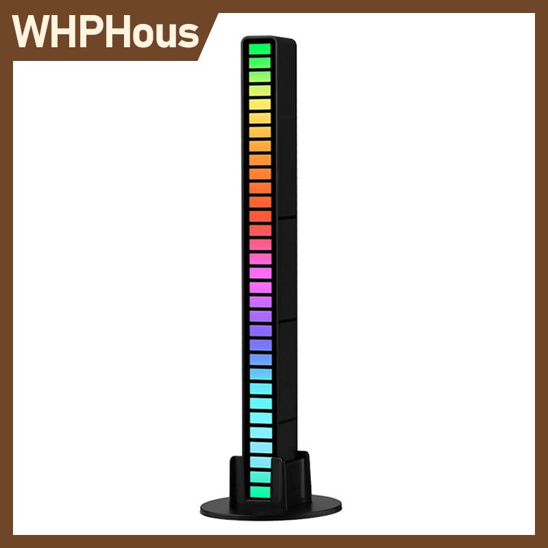 WHPHous โคมไฟ LED แสงบรรยากาศควบคุมด้วยเสียงดนตรีควบคุมด้วยเสียง RGB