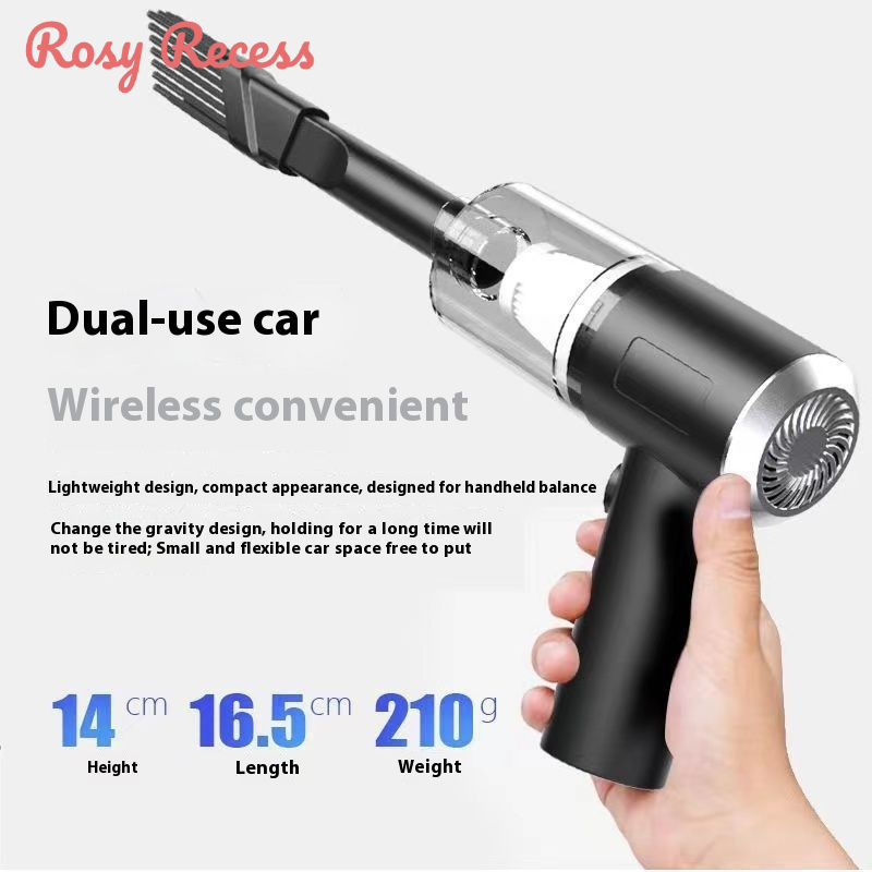 Rosy Recess Car Cleaner Suction and Blowing Integrated Handheld Household Portable Wireless Charging High Power Dust Gun ราคา 86 บาท*ส่งฟรี