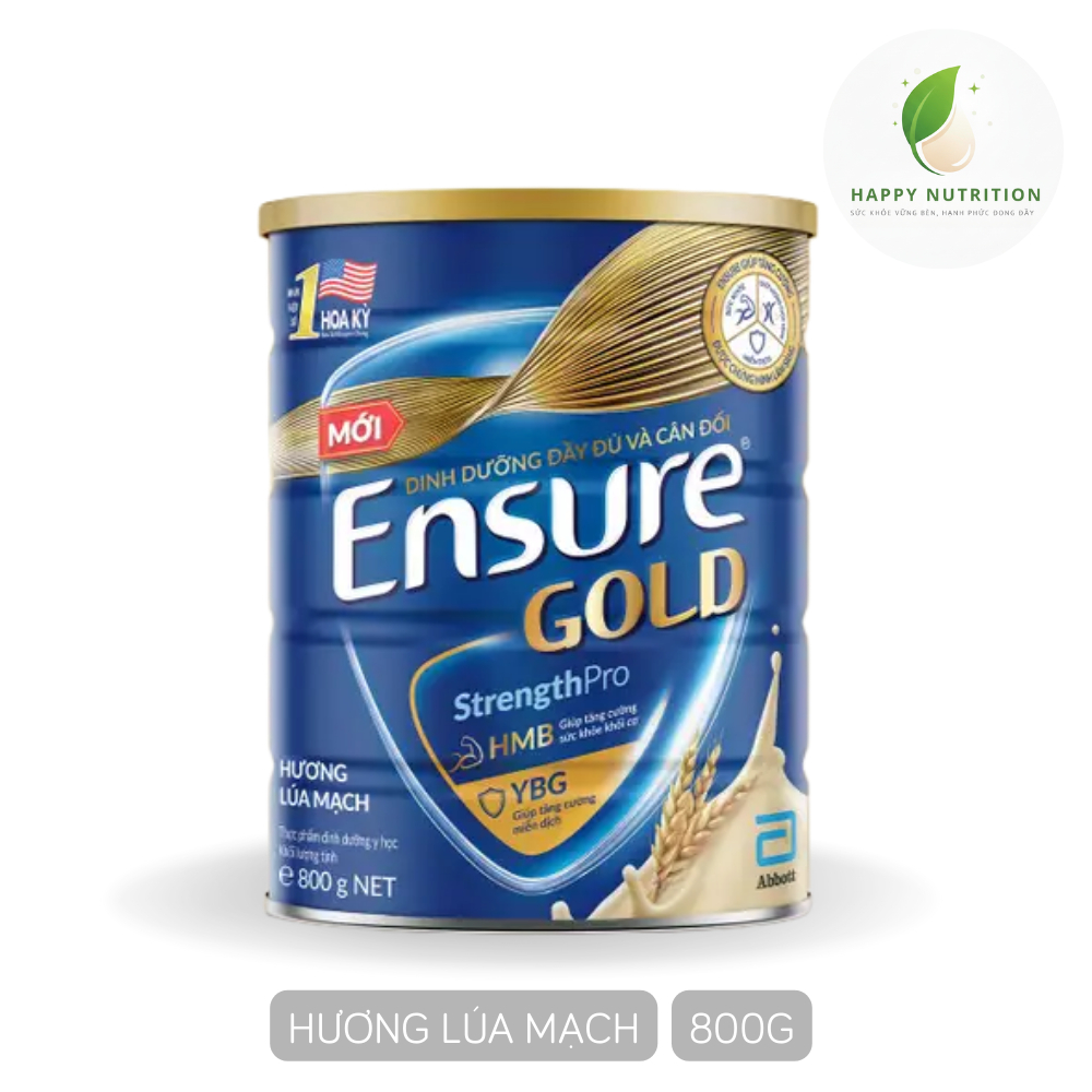 Sữa Ensure Gold Hương Lúa Mạch 800G Từ Abbott Tăng Cường Sức Mạnh Cơ Bắp, Tăng Sức Đề Kháng