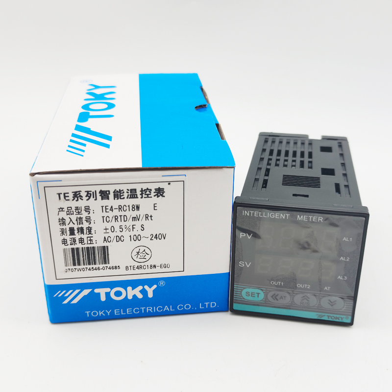 TE4-RC18W Bộ Điều Khiển Nhiệt Độ TOKY Nguồn 100-240V, Đầu ra Rơ-le, 2 cảnh báo, Có RS485, Đầu vào TC/RTD | Tùy chọn TE4-RB10W TE4-SC18W TE4-DC10W | Đa Dạng Model | Hỗ Trợ 24V & Tùy Chỉnh | Độ Chính Xác Cao
