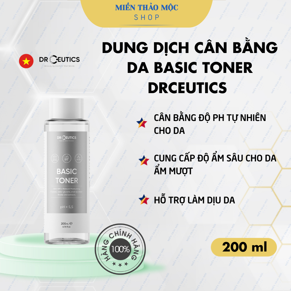 Dung dịch cân bằng da cấp ẩm làm dịu làn da Basic Toner DrCeutics